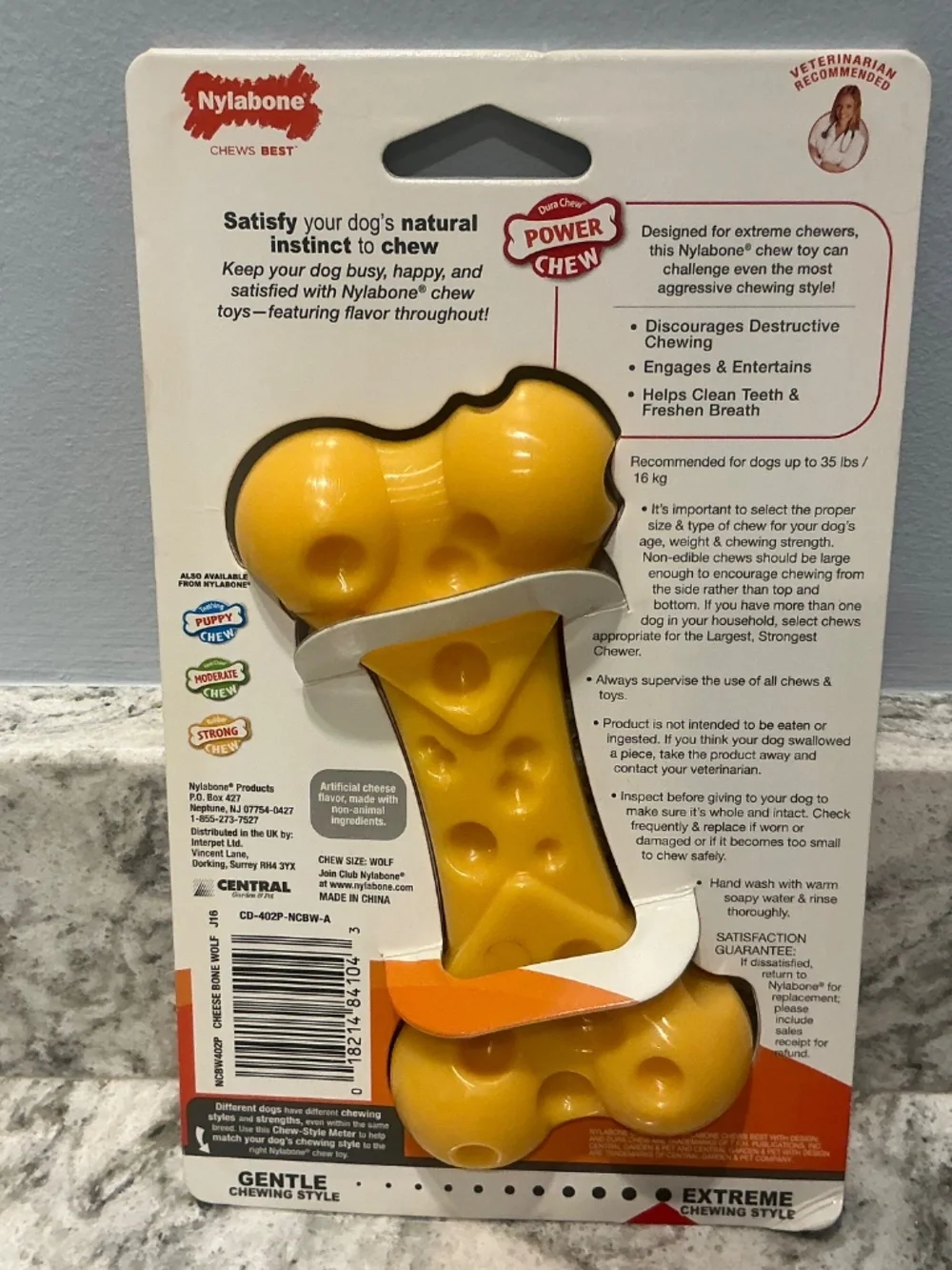 New in Package Nylabone Cheese bone Arm & Hammer Treadz Rock n Roller dog toys